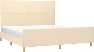 vidaXL Cama Sin Colch&oacute;n Tela Color Crema 160x200 Cm Vidaxl