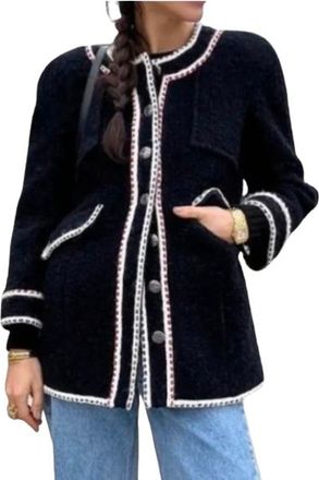 Chanel Hamburg Collection NavyTweed Jacket Size 36