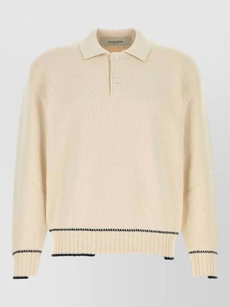 Golden Goose knit shirt polo collar ribbed cuffs hem