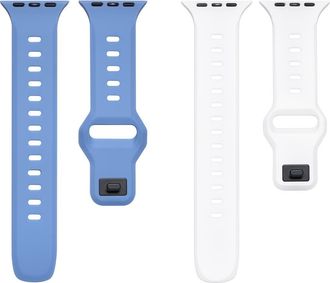 Posh Tech Assorted 2-Pack Silicone Apple Watch Watchbands in White/navy Blue at Nordstrom, Size 42