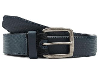 Johnston & Murphy Xc4 Burnished Perforated Belt Mens Belts Navy : 40, Leather/Suede
