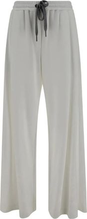 Brunello Cucinelli Pantaloni a palazzo con vita elasticizzata - Bianco