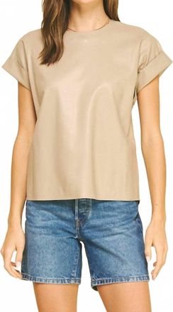 Pinch Design Pleater Cap Sleeve Top In Taupe