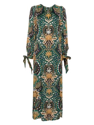 Farm Rio Maxi-jurk met print - Groen