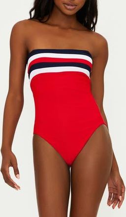 Beach Riot Jessa Stripe Rib One-Piece Swimsuit in American Colorblock at Nordstrom Rack, Size X-Small
