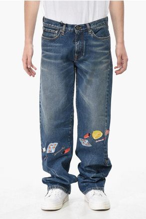 Off-white Slim Fit Jeans PASCAL TWIST with Embroidery 19cm size 31