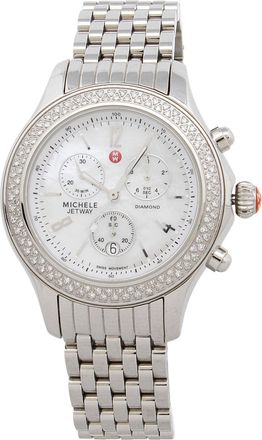 Michele Stainless Steel Diamond Jetway Watch