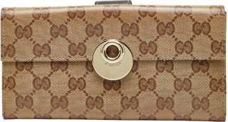 Gucci Beige Pvc Leather Coin Purse/Coin Case (Pre-Owned)