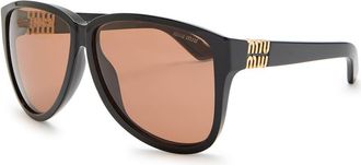 Miu Miu Butterfly-frame Sunglasses - Black - One Size