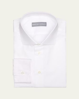 Bergdorf Goodman Mens Cotton Poplin Solid Dress Shirt
