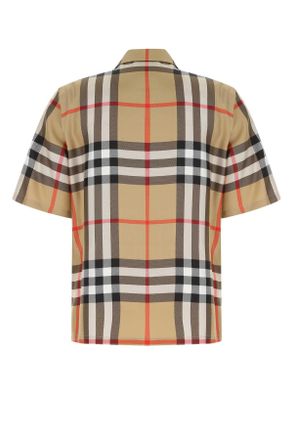 Burberry Mens Embroidered Silk Shirt A7028 Exterior: Camicie