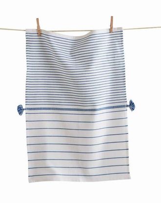 Tag Beach Stripe Blue Cotton Dishtowel Machine Washable Kitchen at Nordstrom