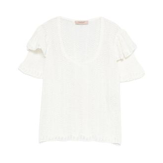 Twinset Round-neck Knitwear, female, White, Size: XS Round-neck Knitwear