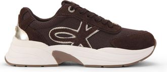 Kurt Geiger Womens Suedette Lois Sneakers - Brown - Size UK 4