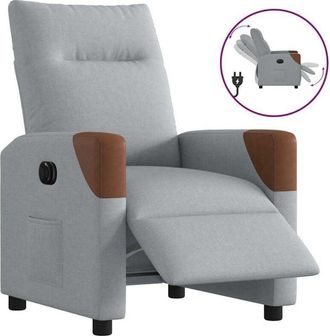 vidaXL Sill&oacute;n Reclinable El&eacute;ctrico Tela Gris Claro Vidaxl