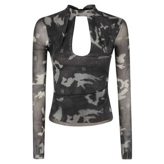 Misbhv Camo Mesh Longsleeve Top - Tops - Mujer - Multicolor - M