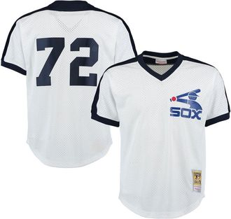 Mitchell & Ness Mens Mitchell & Ness Carlton Fisk White Chicago White Sox Cooperstown Mesh Batting Practice Jersey at Nordstrom, Size Small