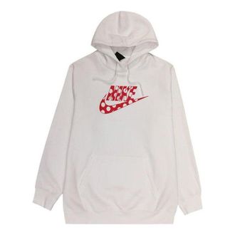Nike (WMNS) Nike Big Swoosh Dot Logo Pullover Hoodie White CU4528-100