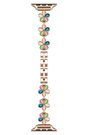 Posh Tech June Flower Bracelet Apple Watch Watchband in Rose Gold Multi at Nordstrom, Size 38 Mm