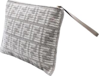 Fendi Pre-owned Gebreide Clutch - Dames - Vintage Clutch - Grijs - ONE Size - Vintage