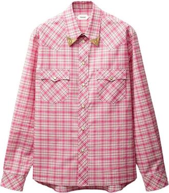 Versace Checked Cotton-poplin Slim Shirt