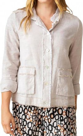 Habitat Linen Solid Summer Breeze Jacket In Oatmeal
