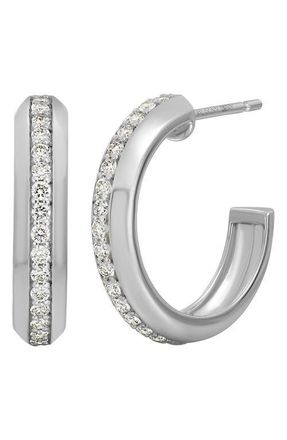 Bony Levy Gatsby Pavé Diamond Hoop Earrings in 18K White Gold at Nordstrom