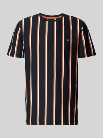 Christian Berg Regular Fit T-Shirt mit Logo-Stitching in Dunkelblau, Gr&ouml;&szlig;e 3XL