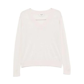 Max Mara Trui met V-hals van wol- zijde en kasjmier - Dames - V-hals truien - Wit - S - Wol - Truien & Vesten