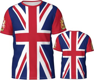 Generic United Kingdom Flag Gb Sport Tops Working Shirt Casual Men T-Shirt Soft Mens Tshirt for Everyday Running Summer S