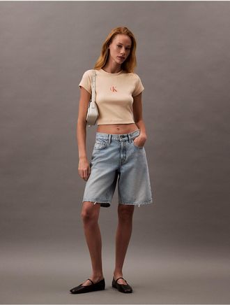 Calvin Klein Jeans Calvin Klein Womens Monologo Baby Tee - White - S