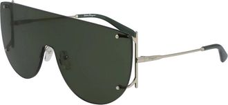Ferragamo Stijlvolle Zonnebril - Dames - Zonnebrillen - Geel - 65 MM - Accessoires