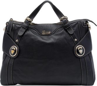 Gucci Pre-owned Gucci Calfskin Crest Boule Top Handle Bag Ladies 8T39EW4YFNNI08AV