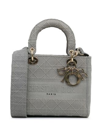 Dior Borsa a mano Cannage Lady D-Lite two-way 2020 - Grigio