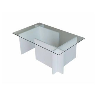 Dmora Tavolino Da Salotto Asellus, Tavolo Basso Da Caff&egrave;, Portariviste Per Divano, Ripiano Da Soggiorno, 105x65h40 Cm, Bianco, Con Imballo Rinforzato, Con I