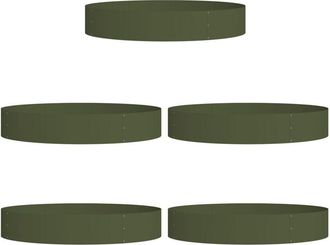 vidaXL Vidaxl - Garden Planters 5 pcs Olive green 120 x 120 x 20 cm Steel