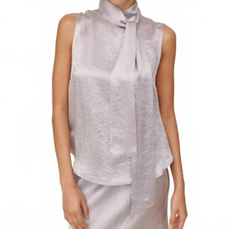 Bella Dahl Scarf Neck Blouse In Silver