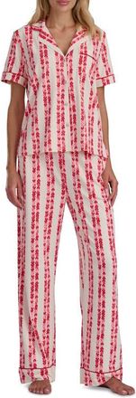 Splendid Short Sleeve Pajamas in Filtered Heart Stripe at Nordstrom, Size X-Large