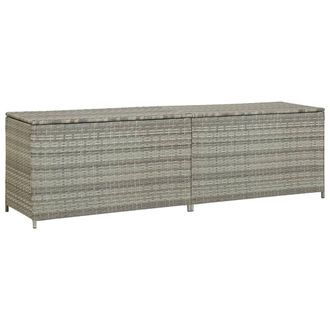 vidaXL Baule Da Giardino In Polyrattan 200x50x60 Cm Grigio - Vidaxl