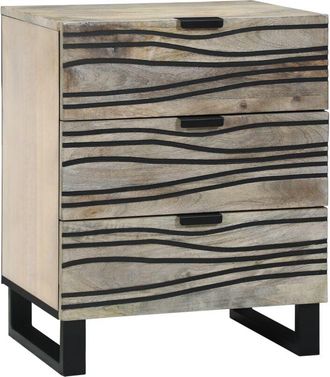 vidaXL Armario de Noche con cajón Blanco y negro 50 x 33 x 60 cm Vidaxl