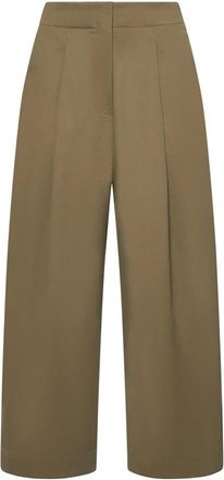 STUDIO NICHOLSON Bruine Katoenen Wijde Broek - Dames - Straight fit broeken - Bruin - M - Katoen - Broeken