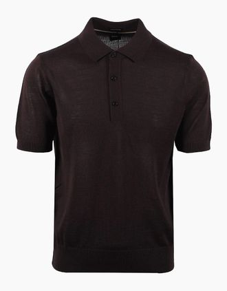 HUGO BOSS Mens Boss Black H NOLANO POLO DARK BROWN - Size: 40