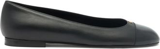 Bally toe-cap b-chain leather ballet flat - women - Lambskin/Leather/Rubber - 39.5 - Black
