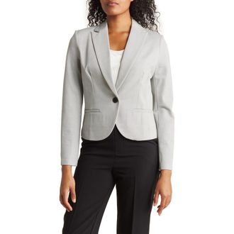 Amanda + Chelsea Ponte Knit Single Button Blazer in Grey/Ivory at Nordstrom Rack, Size X-Large