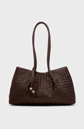 Katie Loxton Nova Hand Woven Small Shoulder Tote in Chocolate at Nordstrom