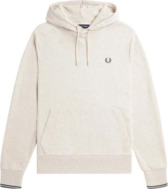Fred Perry Cr&egrave;me Sweatshirt met Trekkoord - Heren - Hoodies - Beige - M - Katoen - Hoodies & sweatvesten