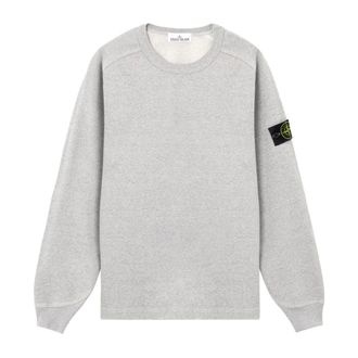 Stone Island Sweatshirts, male, Gray, Size: 2XL M&eacute;lange Cotton Sweatshirt