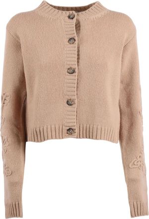 Ermanno Scervino embroidery-sleeves cardigan - Neutrals