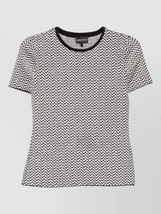 Emporio Armani short sleeve top round neck geometric pattern