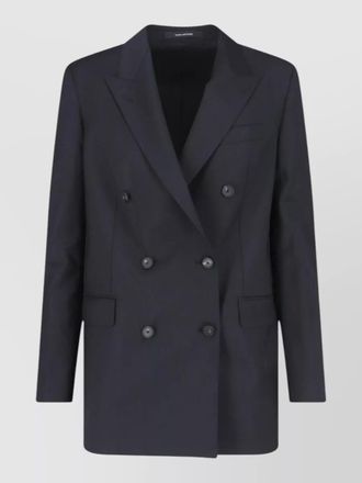 Tagliatore double breasted blazer button detailing notched lapels